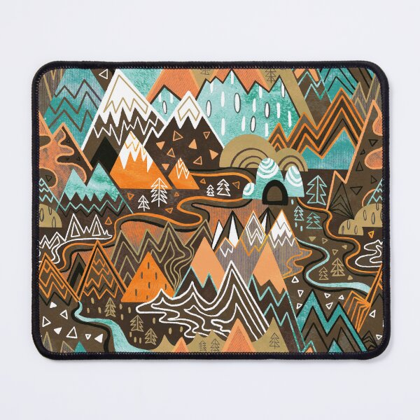 Item preview, Maximalist Mountain Maze - Chocolate Brown, Mint & Orange designed and sold by TigaTiga.