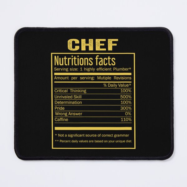 Item preview, Mens Womens chef birthday Gifts Shirt,Cool chef Funny Nutrition Facts Mens Womens Christmas Fathers Days Gift, chef Nutrition Facts designed and sold by xlnv.