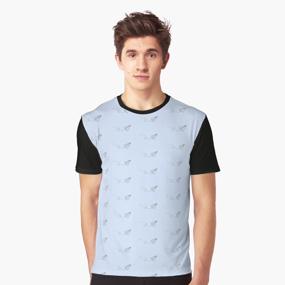 Paper Airplane T-Shirt – Black Tee With Milk