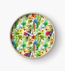 Tropical Parrot, Cockatoo and Toucan Rainforest Clock