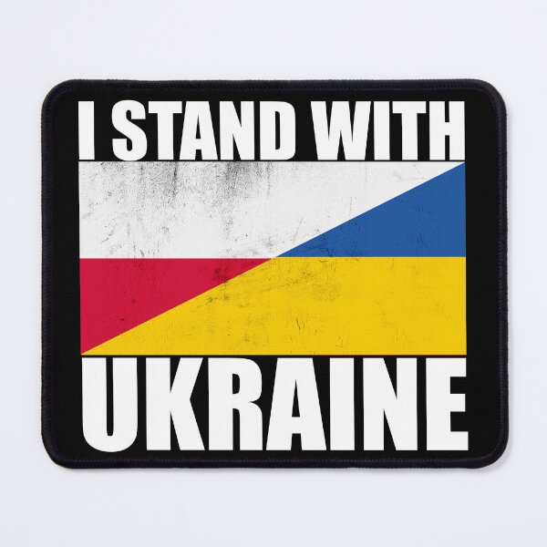 Item preview, Polish Stands With Ukraine - Vintage Flags and White Text designed and sold by ForUkraine2022.