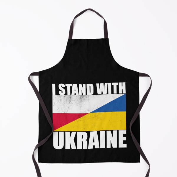 Item preview, Polish Stands With Ukraine - Vintage Flags and White Text designed and sold by ForUkraine2022.