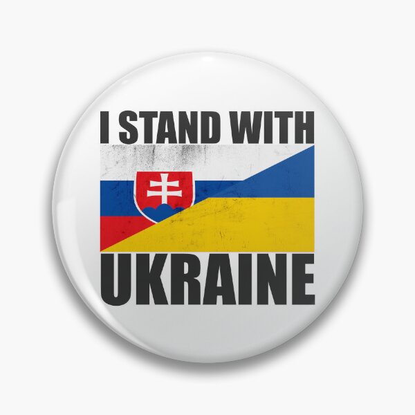 Item preview, Slovakia Stands With Ukraine - Vintage Flags and Black Text designed and sold by ForUkraine2022.