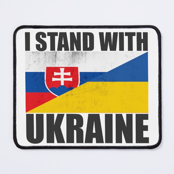 Item preview, Slovakia Stands With Ukraine - Vintage Flags and Black Text designed and sold by ForUkraine2022.