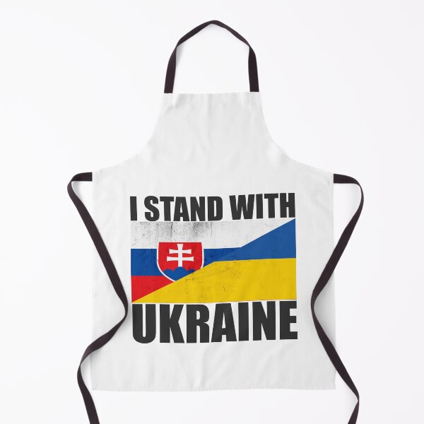 Item preview, Slovakia Stands With Ukraine - Vintage Flags and Black Text designed and sold by ForUkraine2022.
