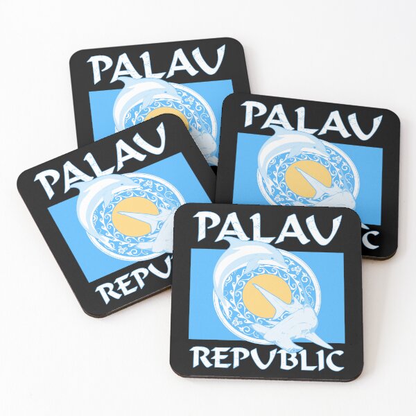 Item preview, Hammerhead shark and dolphin flag of Palau designed and sold by NicGrayGraphic.