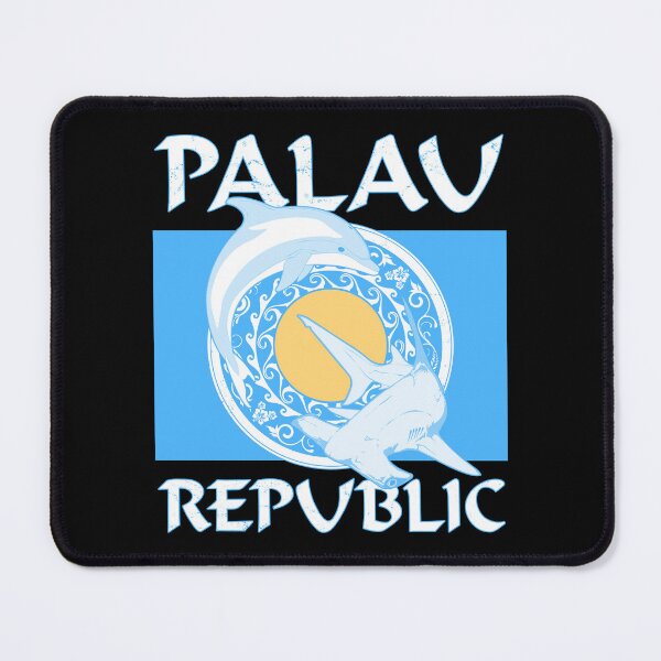 Item preview, Hammerhead shark and dolphin flag of Palau designed and sold by NicGrayGraphic.