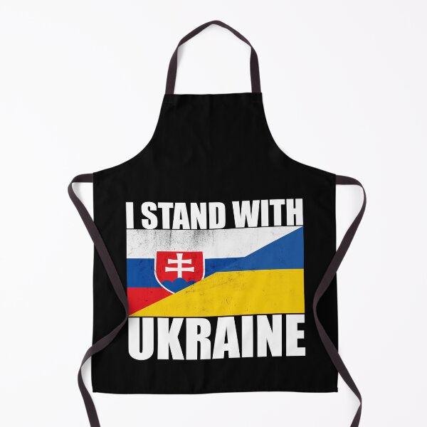 Item preview, Slovaks Stand With Ukraine - Vintage Flags and White Text designed and sold by ForUkraine2022.