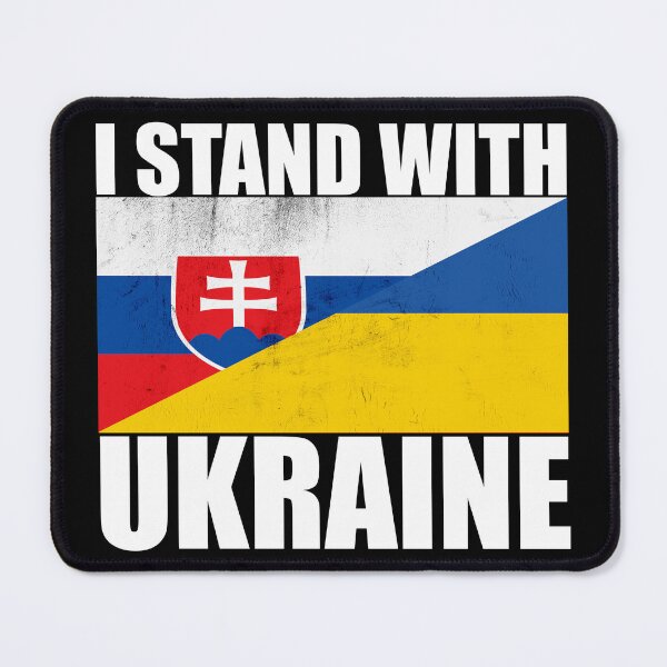 Item preview, Slovaks Stand With Ukraine - Vintage Flags and White Text designed and sold by ForUkraine2022.