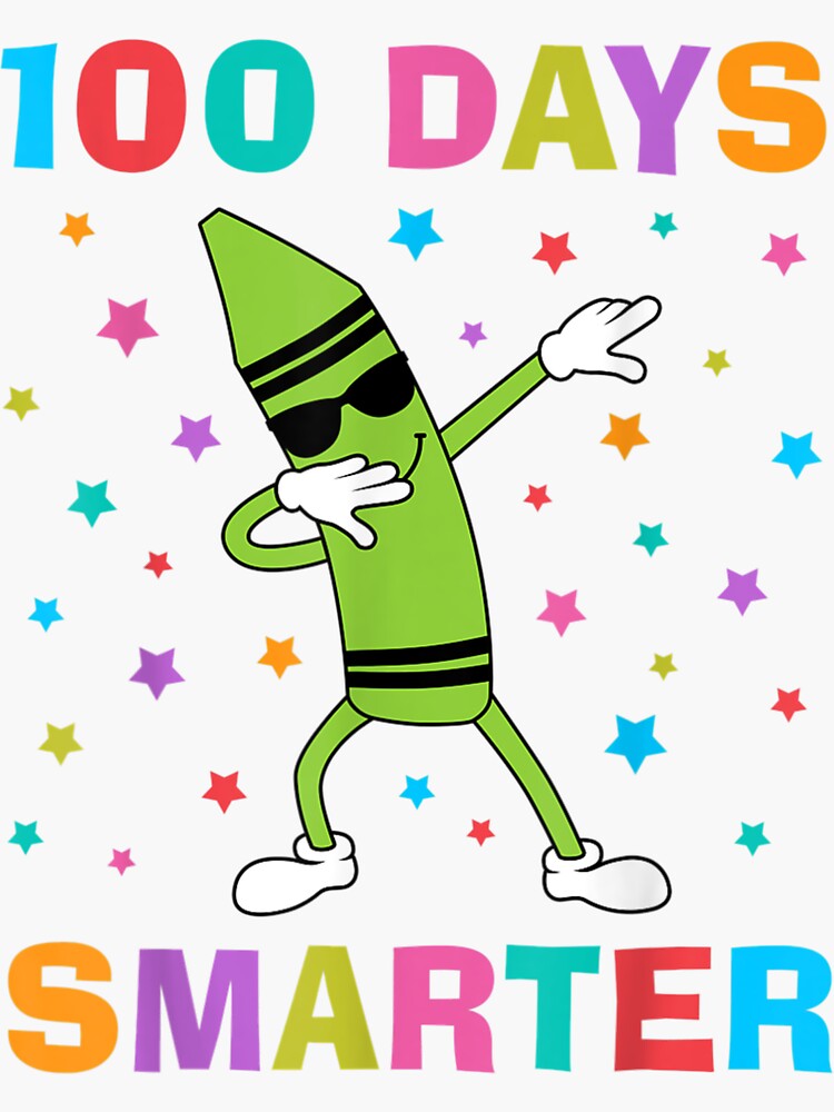 100 Days Smarter 100th Day Of School Dabbing Crayon T-Shirt 100 Days Smarter 100th Day Of School Dabbing Crayon T-Shirt