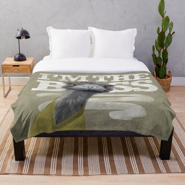 Ostrich. I'm the Boss! Throw Blanket