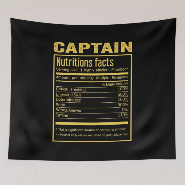 Item preview, Mens Womens captain birthday Gifts Shirt,Cool captain Funny Nutrition Facts Mens Womens Christmas Fathers Days Gift, captain Nutrition Facts designed and sold by xlnv.