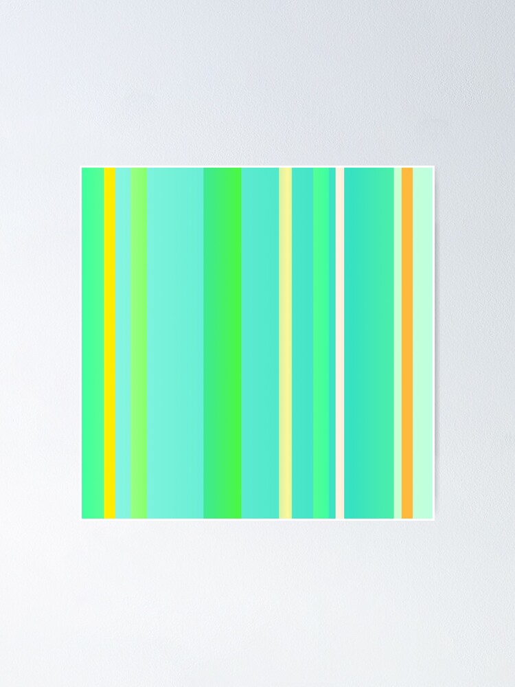  august color palette green striped poster for sale by lausn