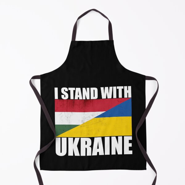 Item preview, Hungarians Stand With Ukraine - Vintage Flags and White Text designed and sold by ForUkraine2022.