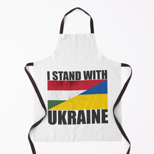 Item preview, Hungary Stands With Ukraine - Vintage Flags and Black Text designed and sold by ForUkraine2022.
