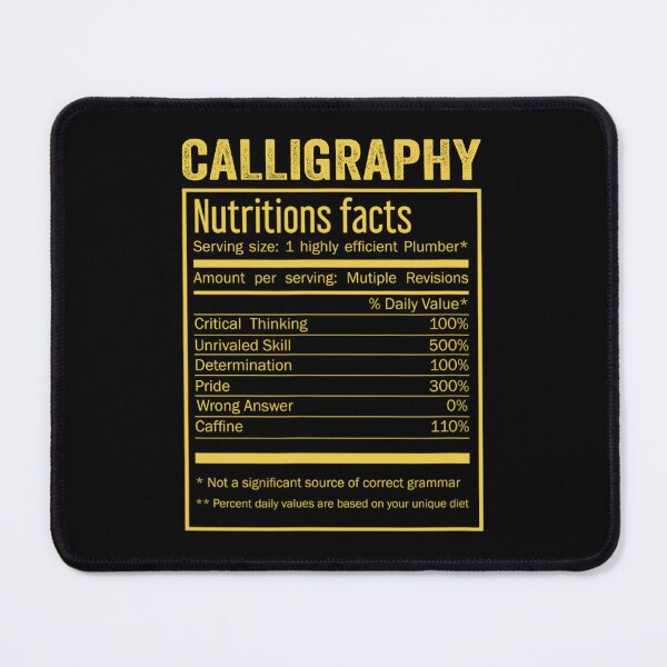 Item preview, Mens Womens calligraphy birthday Gifts Shirt,Cool calligraphy Funny Nutrition Facts Mens Womens Christmas Fathers Days Gift, calligraphy Nutrition Facts designed and sold by xlnv.