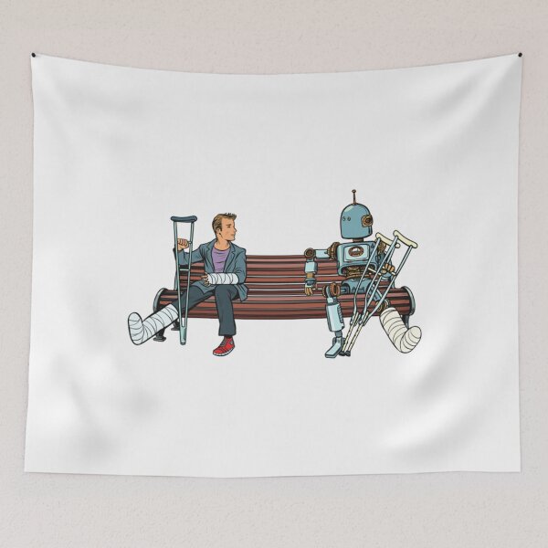 Item preview, Vintage Robot T-ShirtHuman And Robot With Broken Legs designed and sold by MariaCasesy.