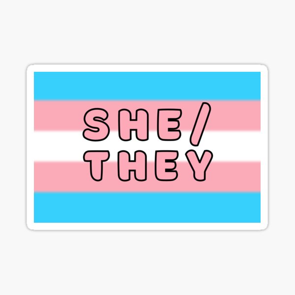 She They Transgender Pronouns Sticker