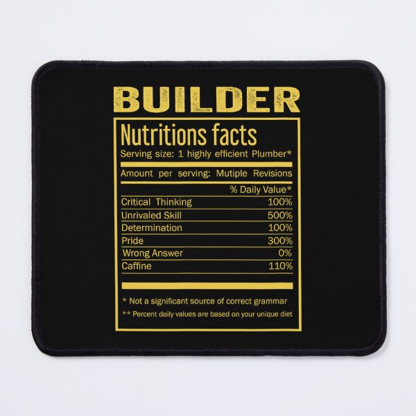Item preview, Mens Womens builder birthday Gifts Shirt,Cool builder Funny Nutrition Facts Mens Womens Christmas Fathers Days Gift, builder Nutrition Facts designed and sold by xlnv.