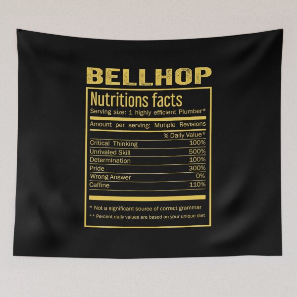 Item preview, Mens Womens bellhop birthday Gifts Shirt,Cool bellhop Funny Nutrition Facts Mens Womens Christmas Fathers Days Gift, bellhop Nutrition Facts designed and sold by xlnv.