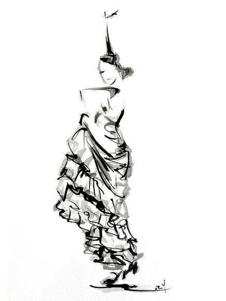Thumbnail 3 of 3, Fitted T-Shirt, T-Shirt Flamenco Dancer designed and sold by movedance.