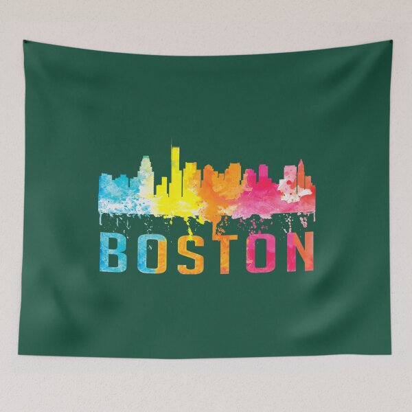 Item preview, Boston Massachusetts Retro Watercolor Skyline Souvenir designed and sold by IzumiSato.
