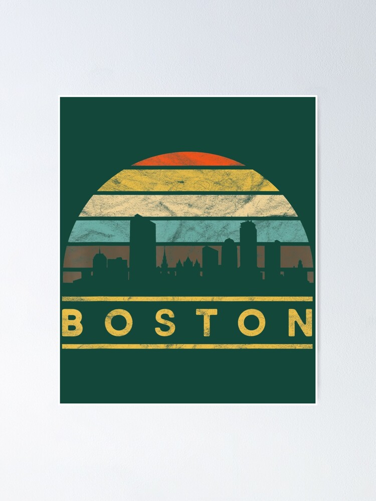 Vintage Boston Skyline Baseball Throwback For Red Game Day Shirt