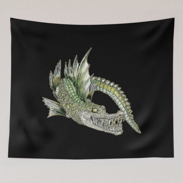 Item preview, Collection of Curious Creatures: Crocodile Icefish Green designed and sold by iduzarts.