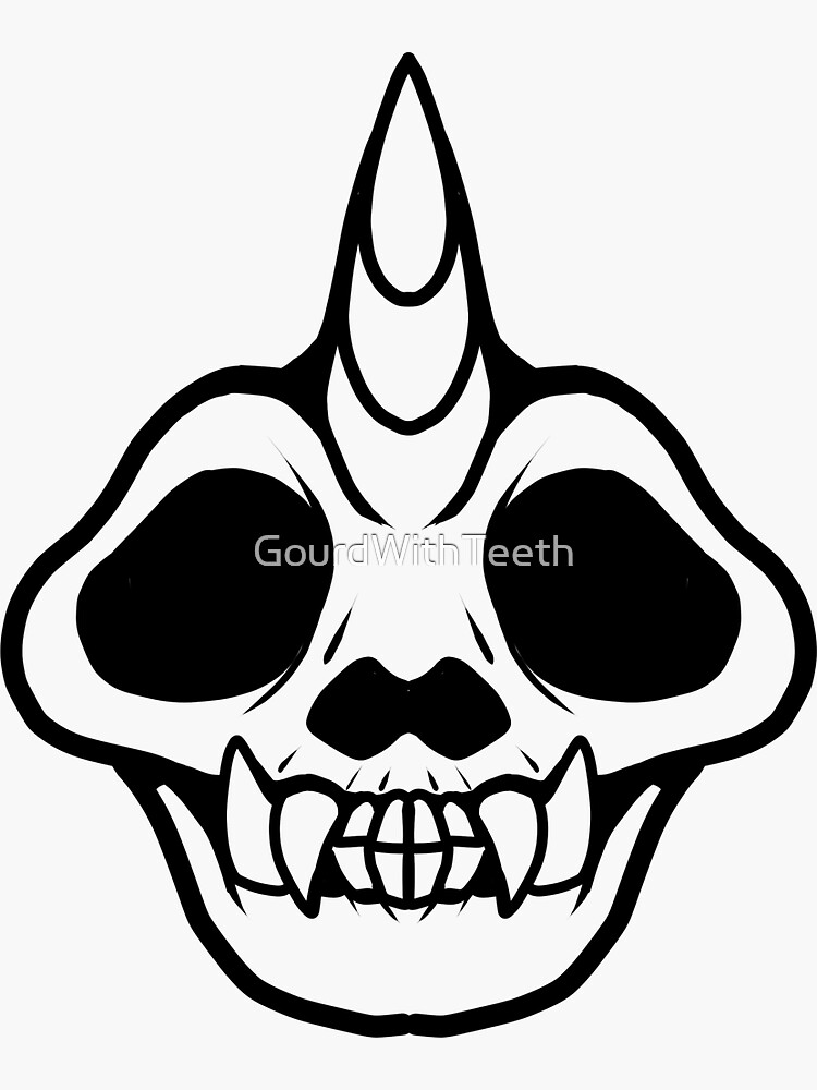 "Persian Cat Skull (Blanco)" Sticker for Sale by GourdWithTeeth | Redbubble