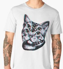 Psychedelic Cat (3D vintage effect) Men's Premium T-Shirt