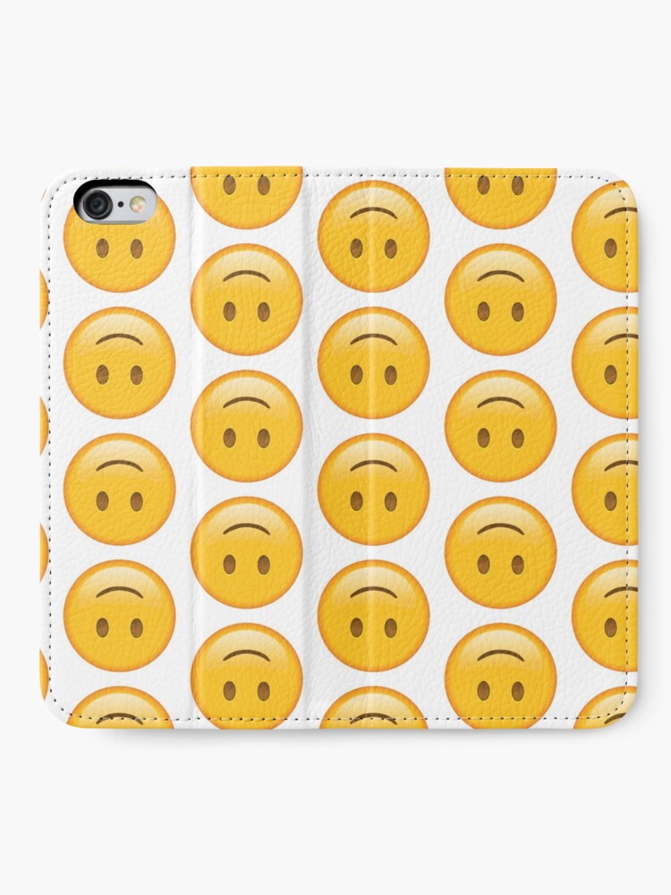 Slightly Smiling Face Emoji Iphone Wallet By Dmentes Redbubble