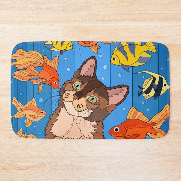 Item preview, The cat that watches the fish. designed and sold by Karine Dupras.