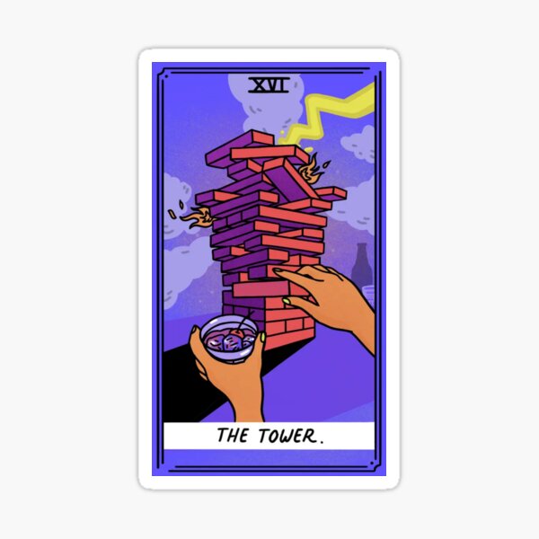 Item preview, The Tower Modern Tarot Card designed and sold by SpeakSarcasm.