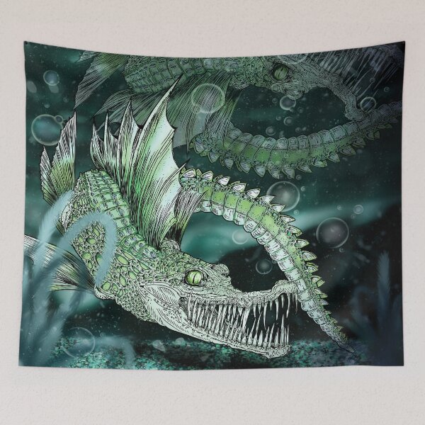 Item preview, Collection of Curious Creatures: Crocodile Icefish green designed and sold by iduzarts.