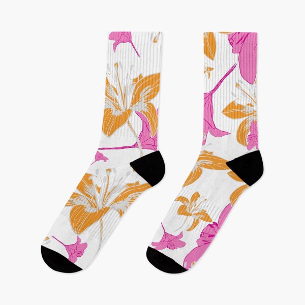 Item preview, Pink and Orange lily Pattern  designed and sold by Clothingspot.