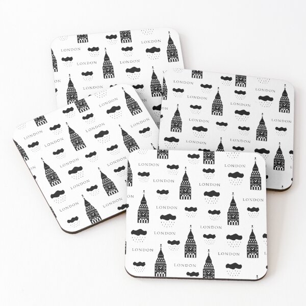 Item preview, London, monochrome seamless pattern designed and sold by OM-lova.