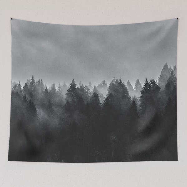 Item preview, Misty Forest Drawing, Dark Green Misty forest, Misty Dark Green Forest Aesthetic, Foggy Misty Dark Green Forest Aesthetic designed and sold by Trendymotion.