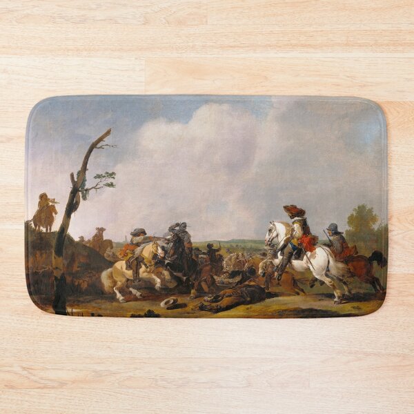 Item preview, Battle Scene | Johannes Lingelbach | 1652 Renaissance Dutch Golden Age Art designed and sold by CJET.