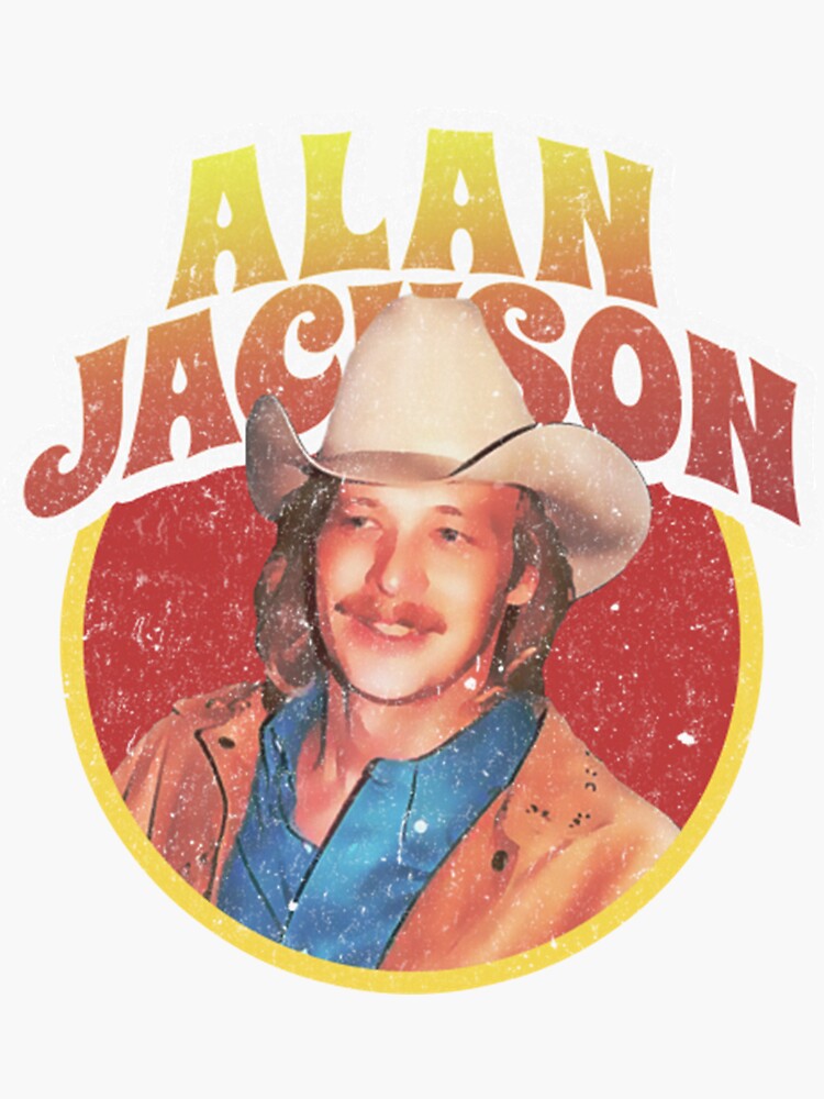 Alan Jackson Alan Jackson Retro Country Style Sticker For Sale By