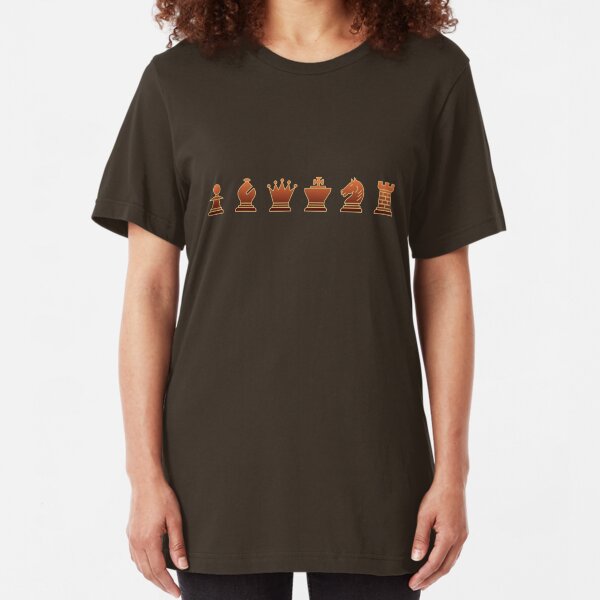 Chess - Brown pieces Slim Fit T-Shirt