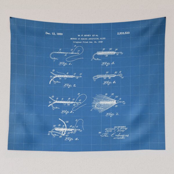 Item preview, Fly Fishing Patent - Fisherman Art - Blueprint designed and sold by patentpress.