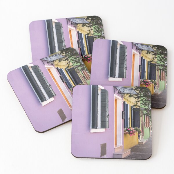 Item preview, Colourful Purple Houses Burano Venice Italy designed and sold by PhotosByVille.