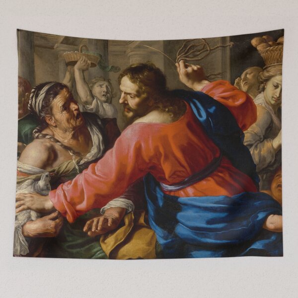 Item preview, Christ Cleansing the Temple | Bernardino Mei | 1655 Renaissance Gospel Biblical Art designed and sold by CJET.