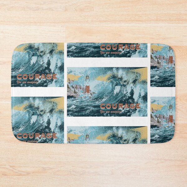 Item preview, Courage You are amazing. Crashing waves and light house. designed and sold by solrisewalker.