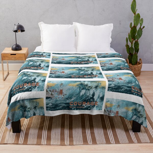 Item preview, Courage You are amazing. Crashing waves and light house. designed and sold by solrisewalker.