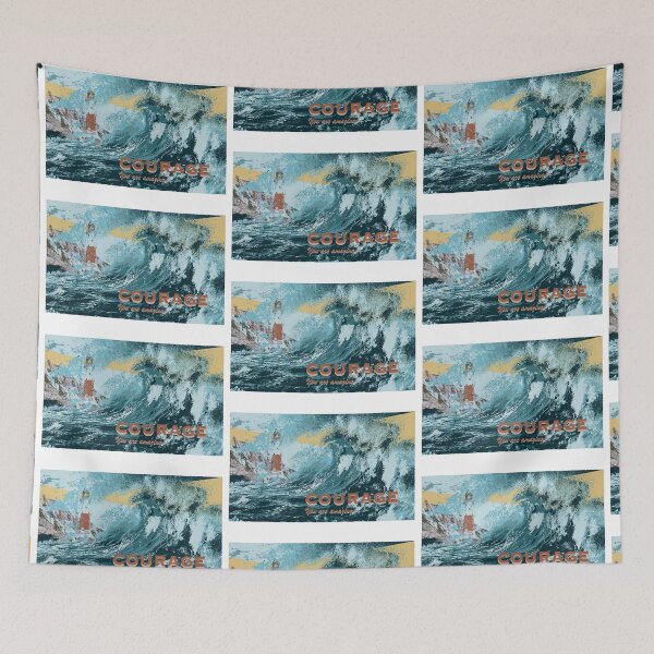 Item preview, Courage You are amazing. Crashing waves and light house. designed and sold by solrisewalker.