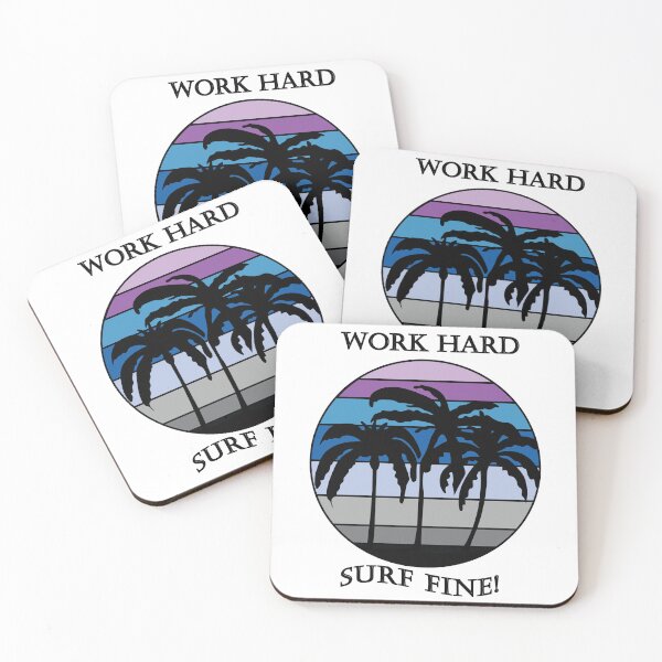 Item preview, Work Hard Surf Fine Purple Sunset Design designed and sold by DeliveryGeorge.