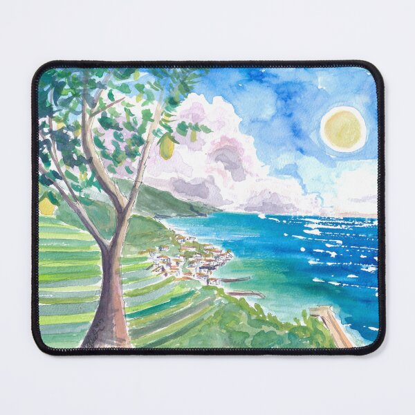 Item preview, Minori Amalfi Coast with Lemon Tree and Blue Mediterranean designed and sold by artshop77.