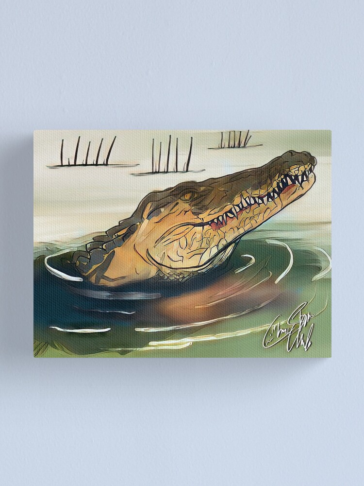 Lienzo «Lolong el cocodrilo filipino» de Manalopangaea | Redbubble