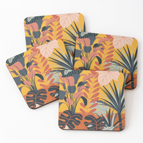 Item preview, Colorful Tropical Jungle Leaves Pattern Design designed and sold by antevasinart.